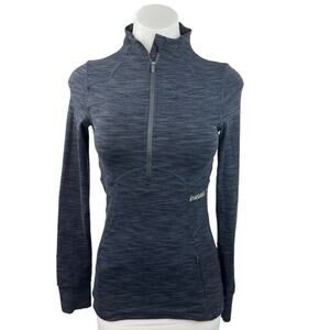 Gymshark Blue Gray Half Zip Long Sleeve Pullover Activewear Sweatshirt Top Sz XS